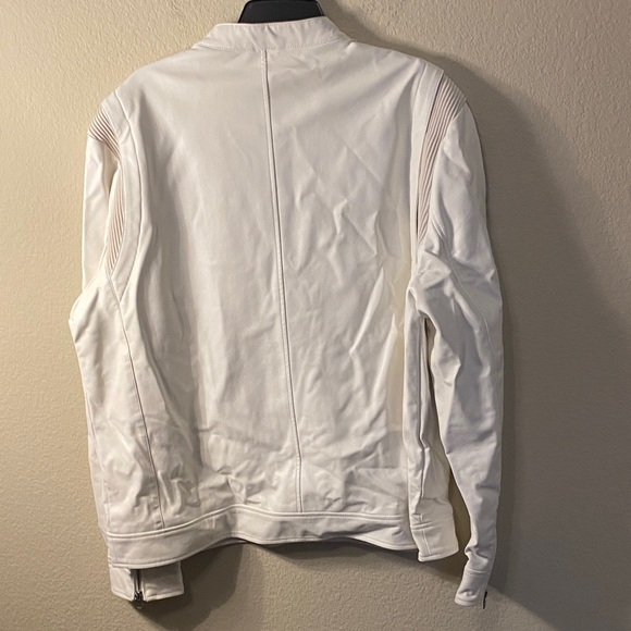 GUESS White Men's Zip-Up Moto Jacket - Picture 5 of 6
